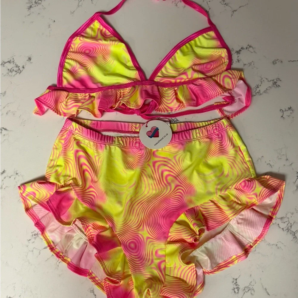 Neon Ruffle Bikini Set - Picture 5 of 5